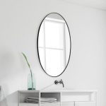 מראה מתכת דקה - אובלית שחורה