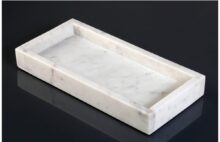 ⁦מגש שיש מלבני - לבן⁩ – תמונה ⁦6⁩