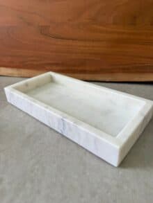 ⁦מגש שיש מלבני - לבן⁩ – תמונה ⁦9⁩