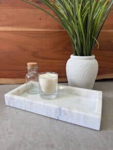 ⁦מגש שיש מלבני - לבן⁩ – תמונה ⁦10⁩