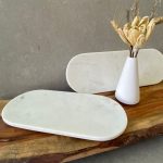 מגש מלבן אובלי - לבן