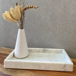 ⁦מגש שיש מלבני - לבן⁩ – תמונה ⁦4⁩