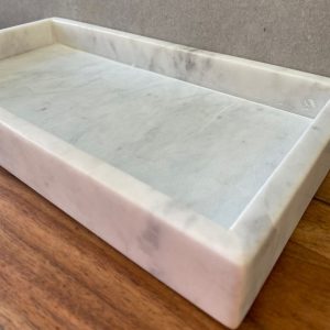 ⁦מגש שיש מלבני - לבן⁩ – תמונה ⁦5⁩