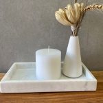 מגש שיש מלבני - לבן