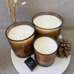 נר ריחני חום - 3 גדלים