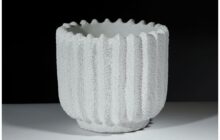 ⁦אגרטל פסים - לבן מחוספס⁩ – תמונה ⁦10⁩