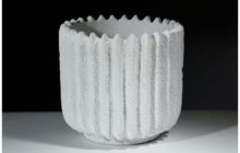 ⁦אגרטל פסים - לבן מחוספס⁩ – תמונה ⁦11⁩