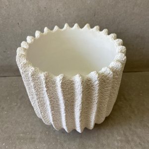 ⁦אגרטל פסים - לבן מחוספס⁩ – תמונה ⁦5⁩