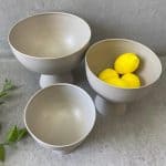 קערה על רגל -צבע אבן - 3 גדלים