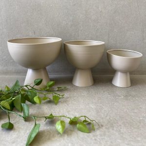 ⁦קערה על רגל -צבע אבן - 3 גדלים⁩ – תמונה ⁦2⁩