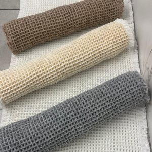 ⁦שטיח אמבט/מטבח וופל  - אפור בהיר⁩ – תמונה ⁦2⁩