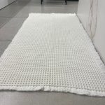 שטיח אמבט/מטבח וופל - לבן