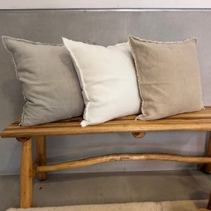 ⁦כרית פשתן מרובעת קצוות פרומים⁩ – תמונה ⁦4⁩