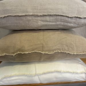 ⁦כרית פשתן מרובעת קצוות פרומים⁩ – תמונה ⁦6⁩