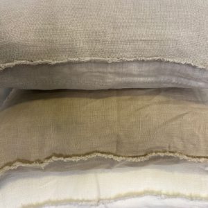 ⁦כרית פשתן מרובעת קצוות פרומים⁩ – תמונה ⁦7⁩