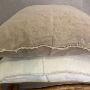 ⁦כרית פשתן מרובעת קצוות פרומים⁩ – תמונה ⁦9⁩