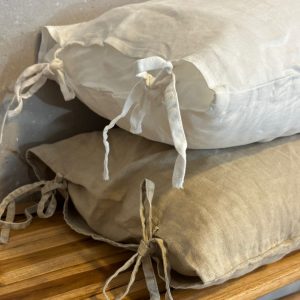 ⁦כרית פשתן קשירה מלבנית - 2 צבעים⁩ – תמונה ⁦5⁩