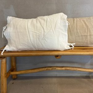 ⁦כרית פשתן קשירה מלבנית - 2 צבעים⁩ – תמונה ⁦6⁩