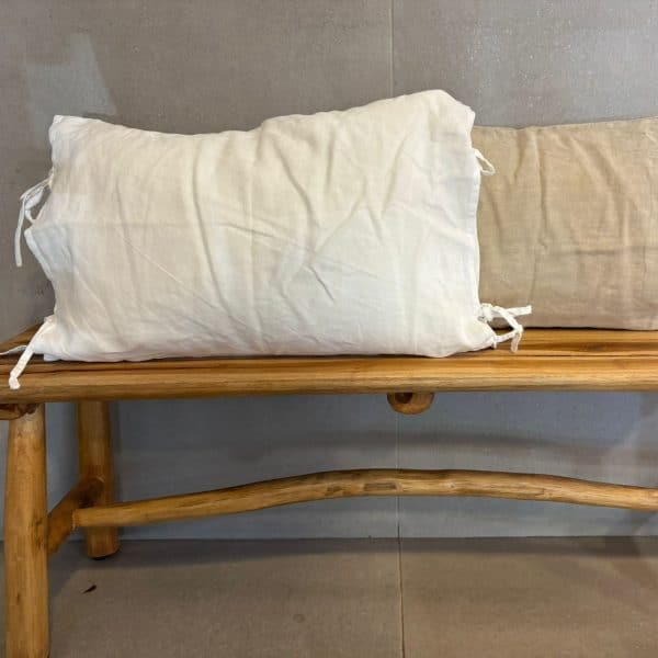 ⁦כרית פשתן קשירה מלבנית - 2 צבעים⁩ – תמונה ⁦6⁩
