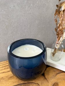 ⁦נר כדורי בכלי זכוכית כחול⁩ – תמונה ⁦6⁩