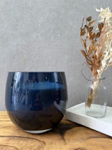 ⁦נר כדורי בכלי זכוכית כחול⁩ – תמונה ⁦5⁩