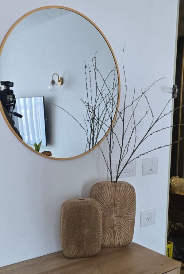 ⁦אגרטל עץ מחורץ טבעי⁩ – תמונה ⁦7⁩