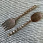 זוג כפות עץ להגשה