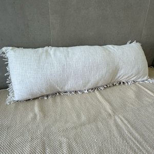 כרית אליס מאורכת סיומת פרומה - לבן