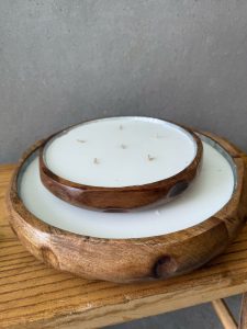 ⁦נר ריחני בכלי עץ עגול - 2 גדלים⁩ – תמונה ⁦7⁩