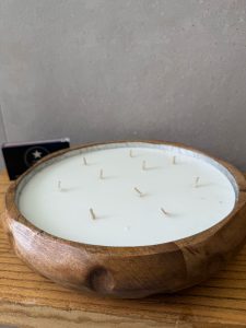 ⁦נר ריחני בכלי עץ עגול - 2 גדלים⁩ – תמונה ⁦5⁩