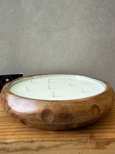 ⁦נר ריחני בכלי עץ עגול - 2 גדלים⁩ – תמונה ⁦3⁩