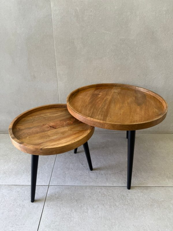 ⁦זוג שולחנות עגולים 60X45⁩ – תמונה ⁦2⁩