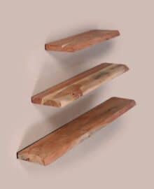 ⁦מדף צף מעץ מלא⁩ – תמונה ⁦6⁩