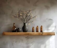 ⁦מדף צף מעץ מלא⁩ – תמונה ⁦7⁩