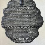 מנורת רשת שחורה עגולה