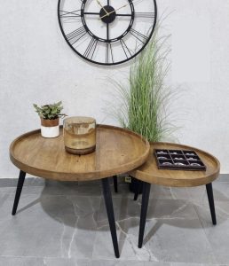 ⁦זוג שולחנות עגולים 75X45⁩ – תמונה ⁦8⁩