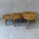 סט שלישיית שולחנות משולש