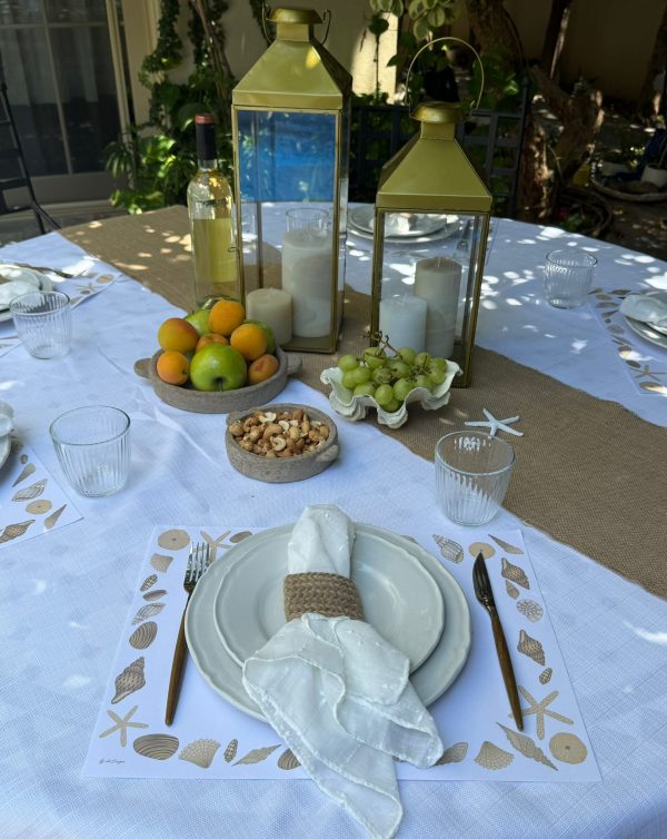 ⁦סט סידור שולחן - צדפים לבן⁩ – תמונה ⁦7⁩