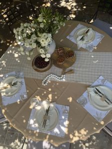 ⁦מפה חגיגית דמוי פשתן- צבע קפה⁩ – תמונה ⁦9⁩