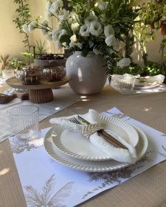 ⁦מפה חגיגית דמוי פשתן- צבע קפה⁩ – תמונה ⁦11⁩