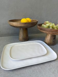 ⁦צלחת/מגש קרמיקה מלבני לבן⁩ – תמונה ⁦3⁩