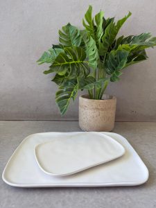 ⁦צלחת/מגש קרמיקה מלבני לבן⁩ – תמונה ⁦5⁩