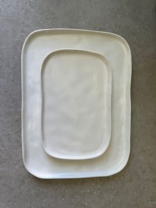 ⁦צלחת/מגש קרמיקה מלבני לבן⁩ – תמונה ⁦6⁩