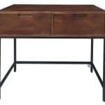 קונסולה עץ מלא כהה רגלי מתכת