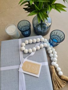 ⁦מפה חגיגית דמוי פשתן - צבע כחול ג'ינס⁩ – תמונה ⁦6⁩