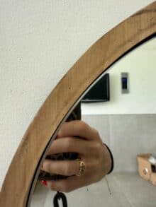 ⁦מראת קפסולה צרה מסגרת עץ⁩ – תמונה ⁦2⁩