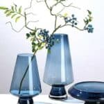 אגרטל זכוכית שקוף כחול