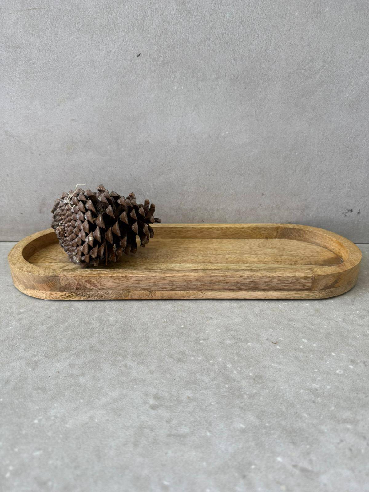 מגש אליפסה (1) מגש אובלי מעץ מנגו – תמונה 1