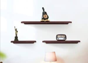 מדף עץ צבע אגוז