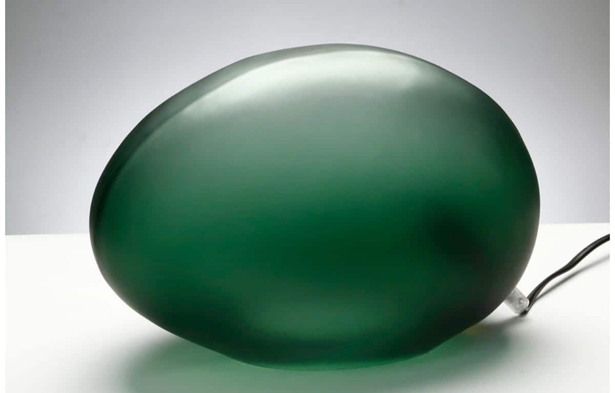 מנורת זכוכית ירוקה (2) מנורה שולחנית מעוצבת - ירוק – תמונה 1